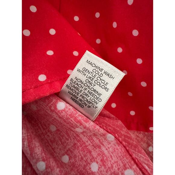 Christopher & Banks Medium 3/4 Sleeve Polka Dot Button Front Shirt - Picture 6 of 8